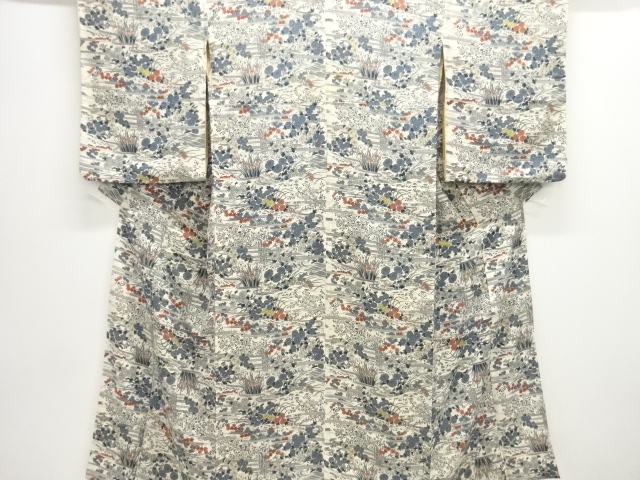 JAPANESE KIMONO / ANTIQUE KIMONO / SILK / FLORAL PLANTS